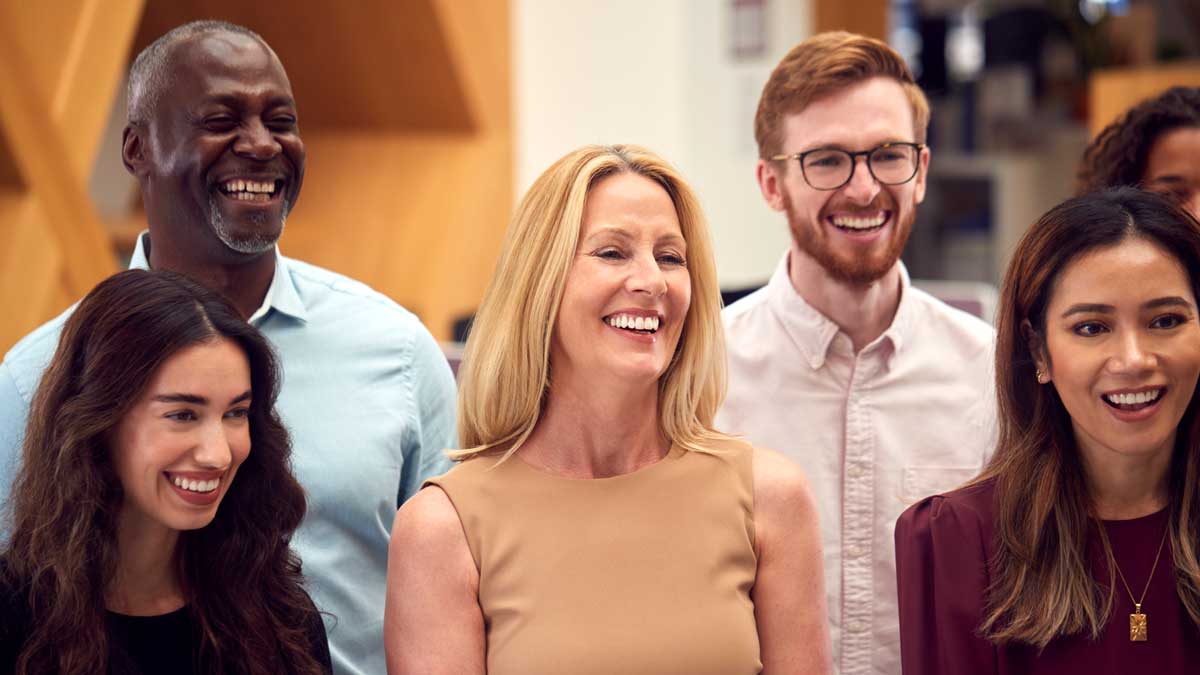 group of people smiling