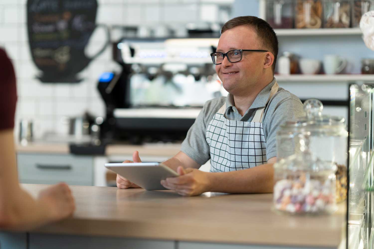 Person with Disabilities working at restaurant job